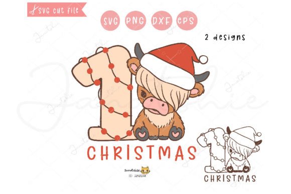 Download Baby Highland Cow First Christmas SVG - Christmas Collection