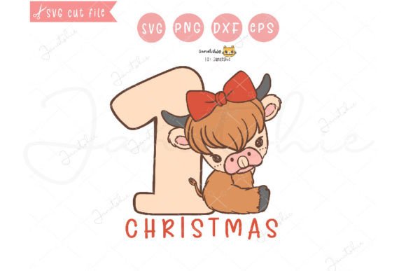 Download Baby Highland Cow First Christmas SVG - Christmas Collection