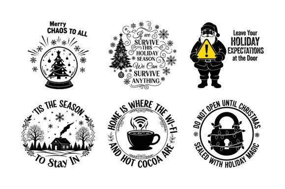 Download Christmas Round Badge SVG Bundle Winter - Christmas Collection