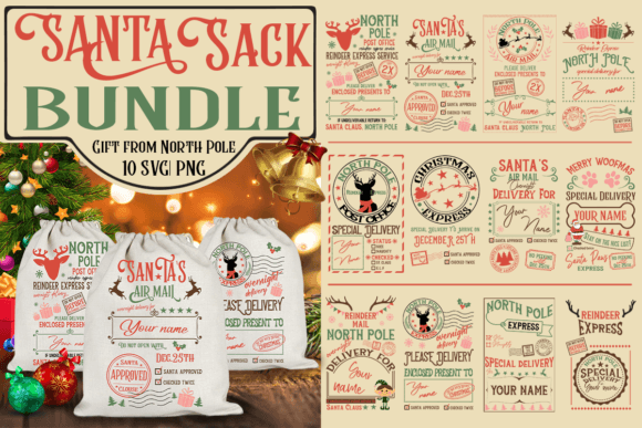 Download Christmas Santa Sack SVG Bundle - Christmas Collection