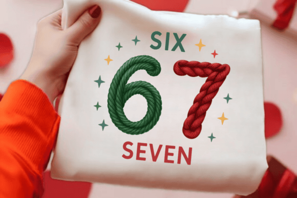 Download Six Seven Christmas Png Faux Yarn 6 7 Pn - Christmas Collection