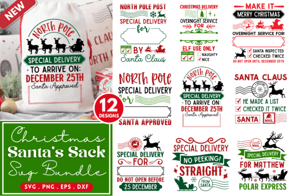 Download Christmas Santa Sack SVG Bundle - Christmas Collection