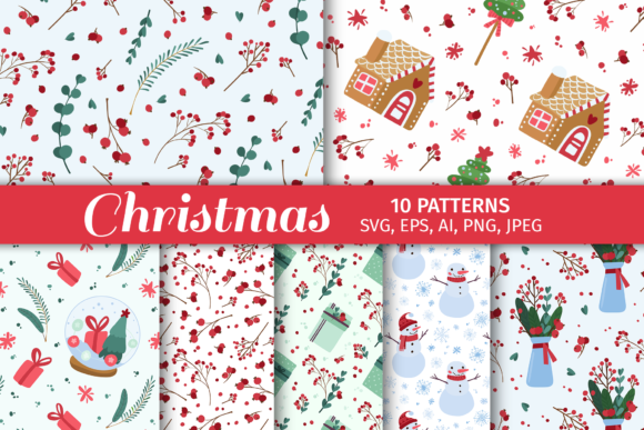 Download Christmas Digital Paper, Holiday Pattern - Christmas Collection