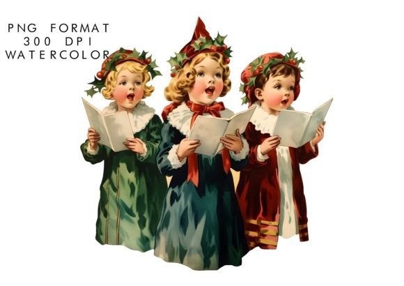Download Watercolor Christmas Carol Clipart - Christmas Collection