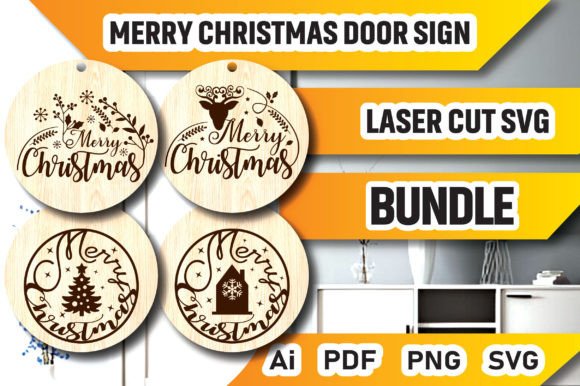Download Merry Christmas Door Sign Bundle SVG - Christmas door sign bundle Collection