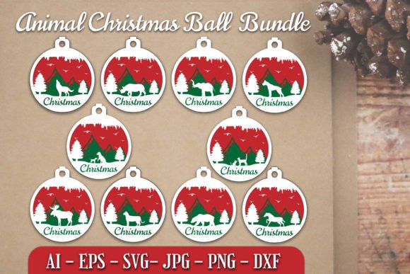 Download Animal Christmas Ball Bundle SVG - Christmas Collection