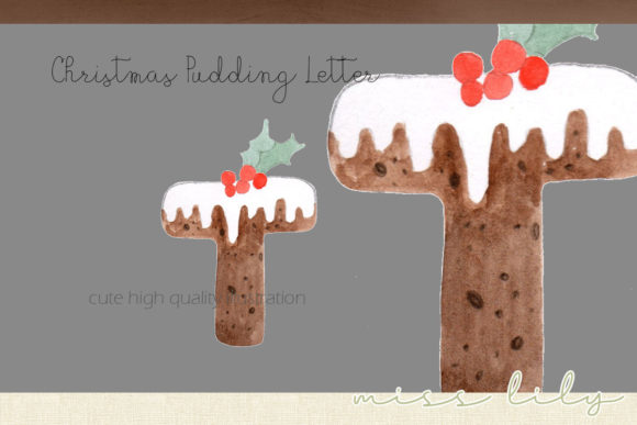 Download Christmas Pudding Letter T - Christmas Collection