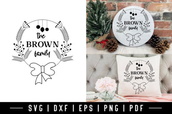 Download Christmas Family Wreath SVG Design - Christmas Collection