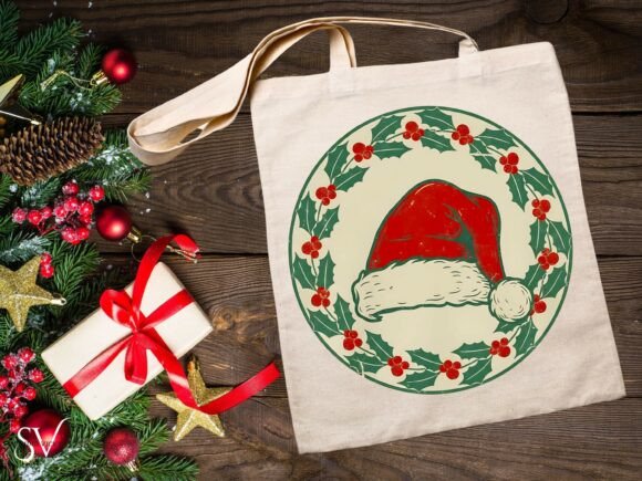 Download Vintage Santa Hat Christmas Medallion - Christmas Collection