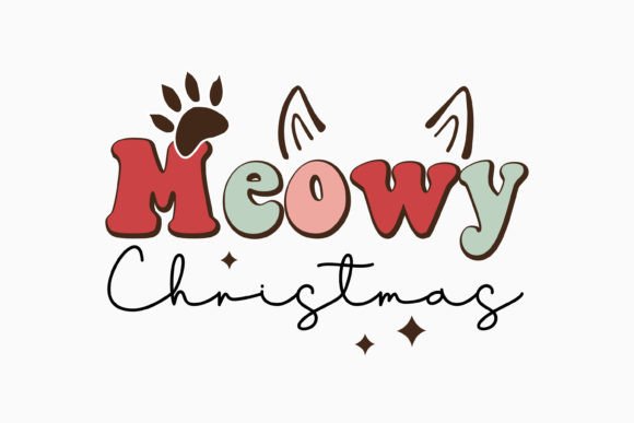 Download Meowy Christmas Quote SVG Design Retro - Christmas Collection