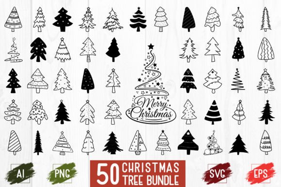 Download Hand Drawn CHRISTMAS TREE Bundle - Christmas Collection