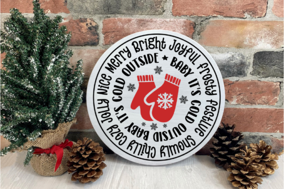 Download Christmas Round Wood Sign Svg, Cut Files - Christmas Collection