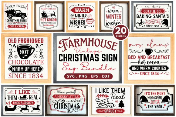 Download Farmhouse Christmas Sign SVG Bundle - Christmas Collection