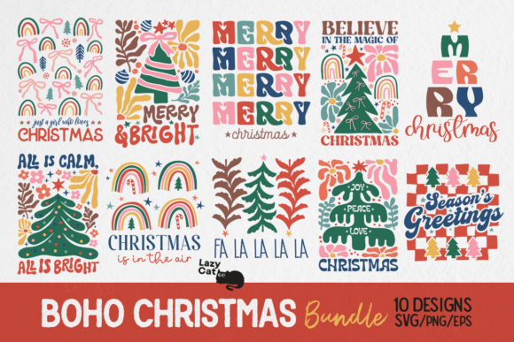 Download Boho Christmas SVG PNG Bundle - Christmas Collection