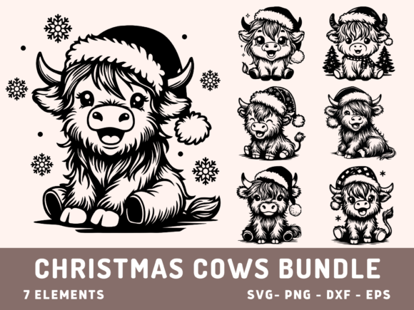 Download Highland Cow Christmas Svg Bundle - Christmas Collection