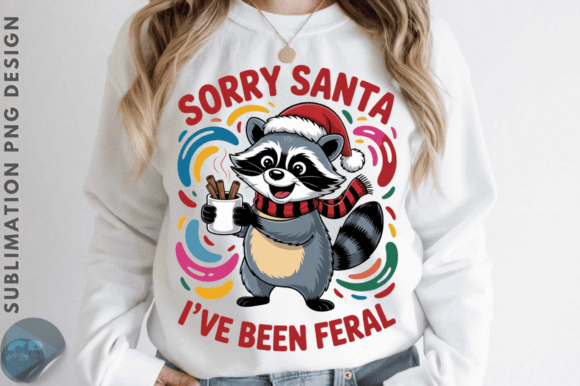 Download Funny Christmas PNG, Raccoon Hat PNG Des - Christmas Collection