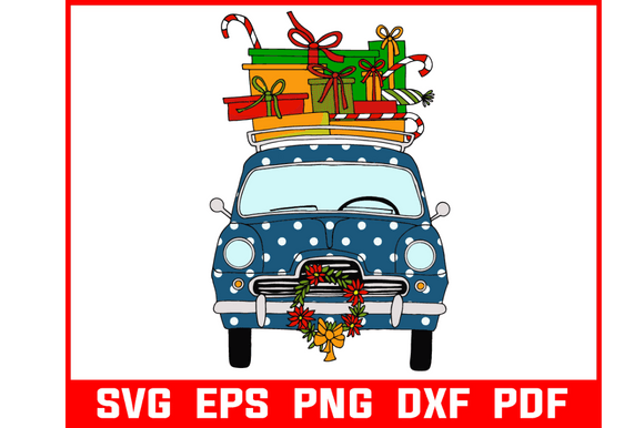 Download London Cab with Christmas Gift Svg - Christmas Collection