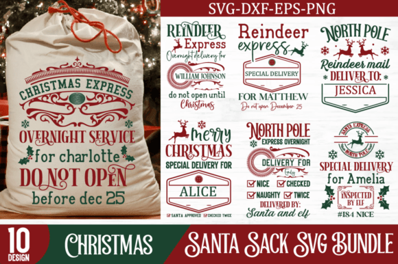 Download Santa Sack Svg Bundle, Christmas SVG PNG - Christmas Collection