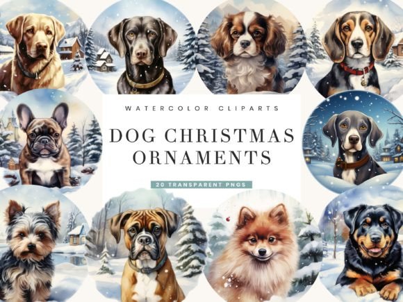 Download Dog Christmas Ornaments Clipart Bundle - Christmas Collection
