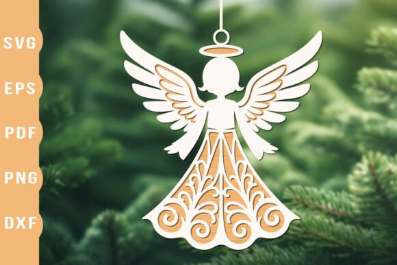 Download Angel Ornament Christmas Laser Cut SVG - Christmas Collection
