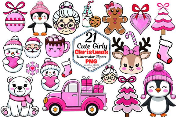 Download Cute Girly Christmas Sublimation Bundle - Christmas Collection