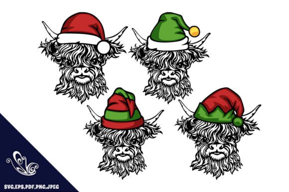 Download Scottish Highland Cow Christmas SVG - Christmas Collection