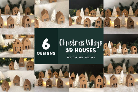 Download Christmas 3D Village Bundle | DIY Christmas 3D House - Christmas Collection