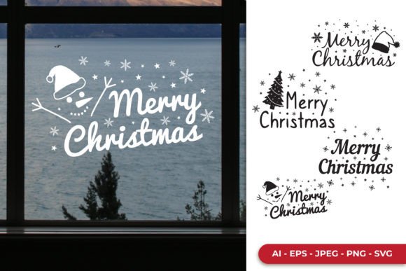 Download Christmas Window Decal SVG Set - Christmas Collection