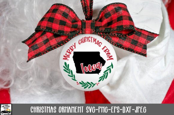 Download Iowa Christmas Ornament SVG File - Christmas Collection