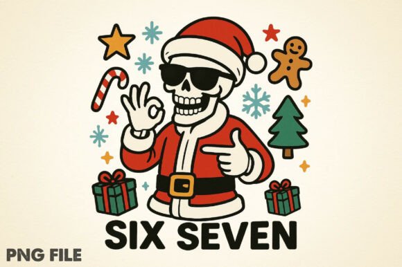 Download Skeleton Six Seven Christmas Png - Christmas Collection