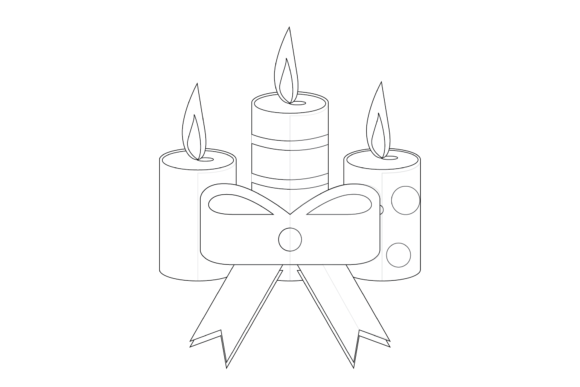 Download Christmas Outline Candle Illustration - Christmas Collection