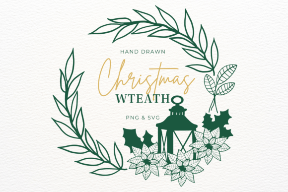 Download Hand Drawn Christmas Wreath SVG &amp; PNG - Christmas Collection