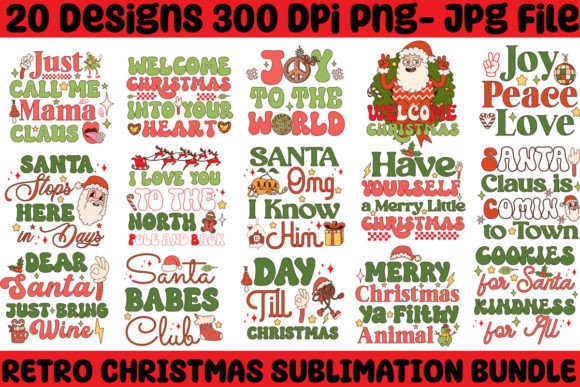 Download Retro Christmas Sublimation Bundle - Christmas Collection