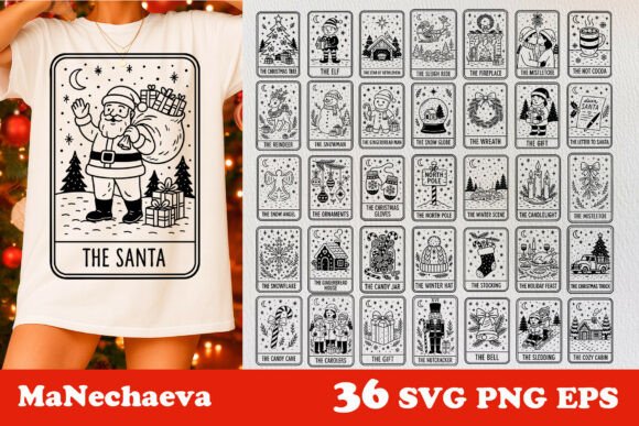 Download Vintage Christmas Tarot Card SVG Bundle - Christmas Collection