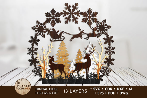 Download Christmas Stand Wood Multilayer Cut File - Christmas Collection