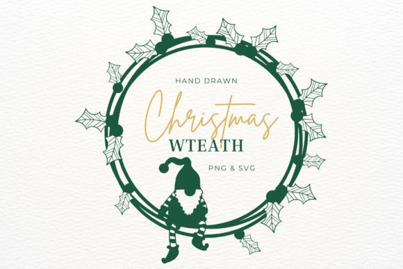 Download Hand Drawn Christmas Wreath SVG &amp; PNG - Christmas Collection
