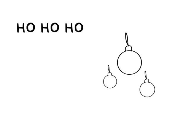 Download Ho Ho Ho Christmas Tree Balls Outline - Christmas Collection