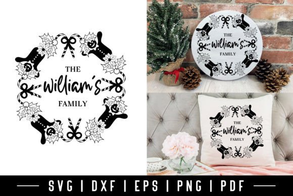 Download Hand Drawn Christmas Family Wreath SVG - Christmas Collection