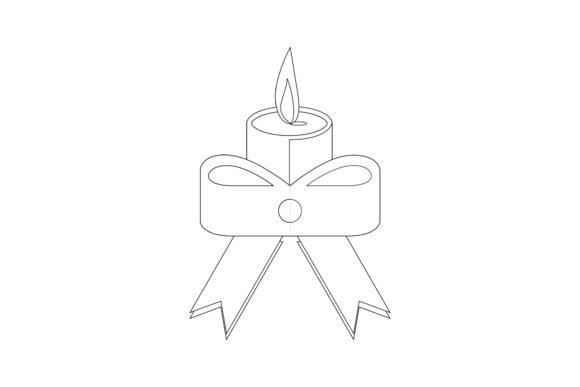 Download Christmas Outline Candle Illustration - Christmas Collection