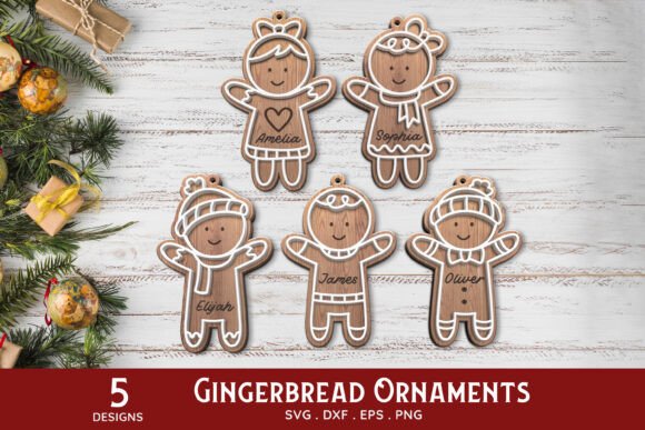Download Gingerbread Family Christmas Ornament - Christmas Collection
