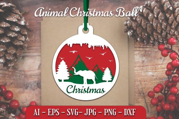 Download Animal Christmas Ball Papercut SVG - Christmas Collection