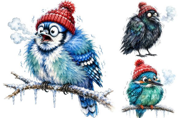 Download Funny Christmas Birds Clipart Bundle - Christmas Collection