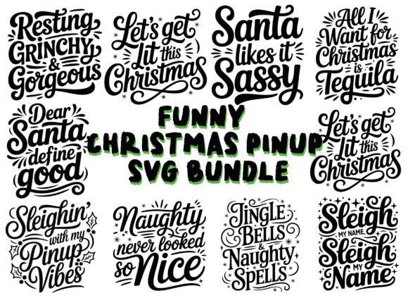 Download Funny Christmas Pinup SVG Bundle - Christmas Collection