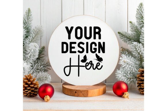 Download Christmas Round Sign Ornament Mockup 24 - Christmas Collection