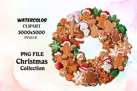 Download Christmas Cookies Watercolor Clipart - Christmas Collection