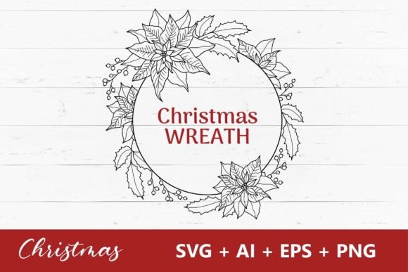 Download Poinsettia SVG Christmas Wreath - Christmas Collection