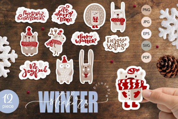 Download Christmas Winter Sticker Set Svg - Christmas Collection