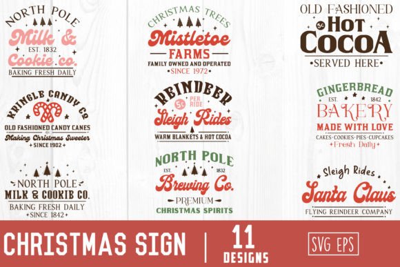 Download Christmas Sign SVG Bundle 11 Designs - Christmas Collection