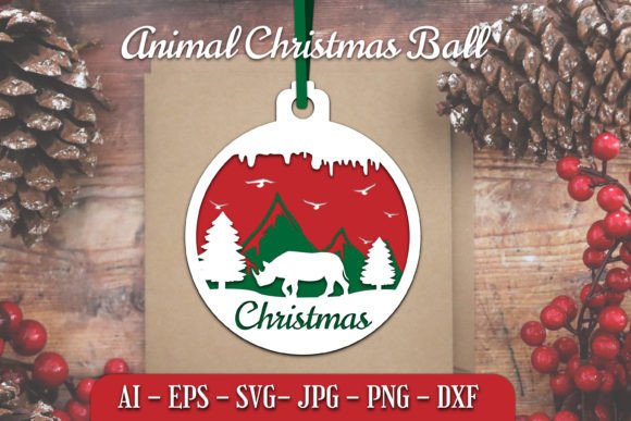 Download Animal Christmas Ball Papercut SVG - Christmas Collection