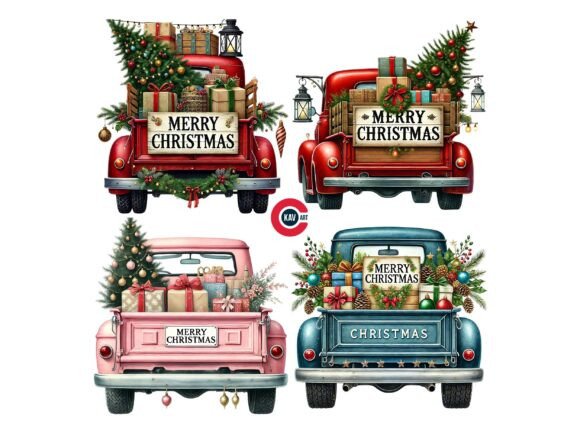 Download Vintage Christmas Truck Clipart - Christmas Collection
